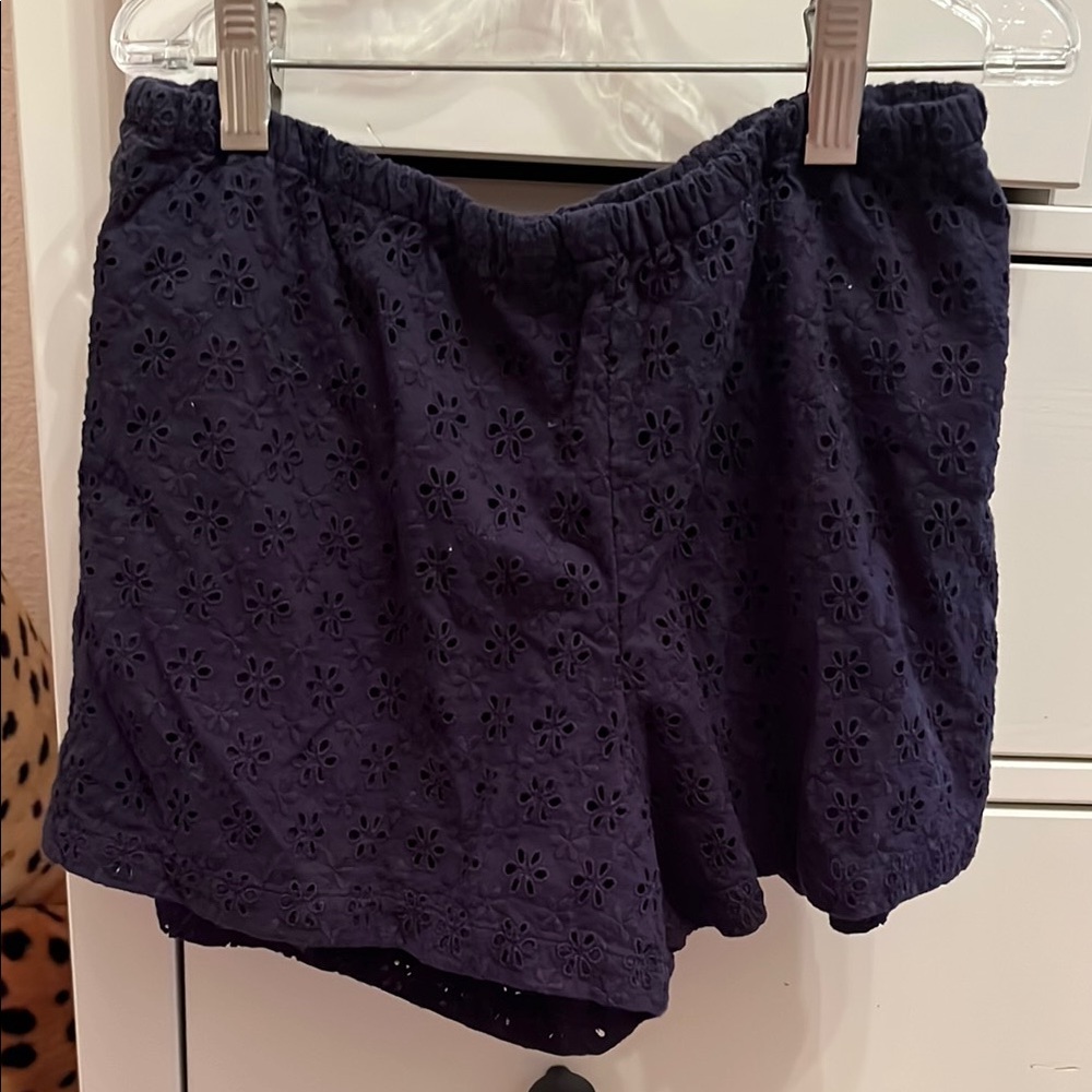 Navy Eyelet Women's Shorts